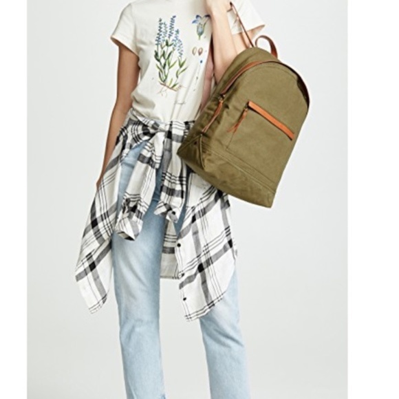 Madewell Utility Leather & Canvas Charleston Travel Backpack in Surplus Olive - Picture 2 of 8